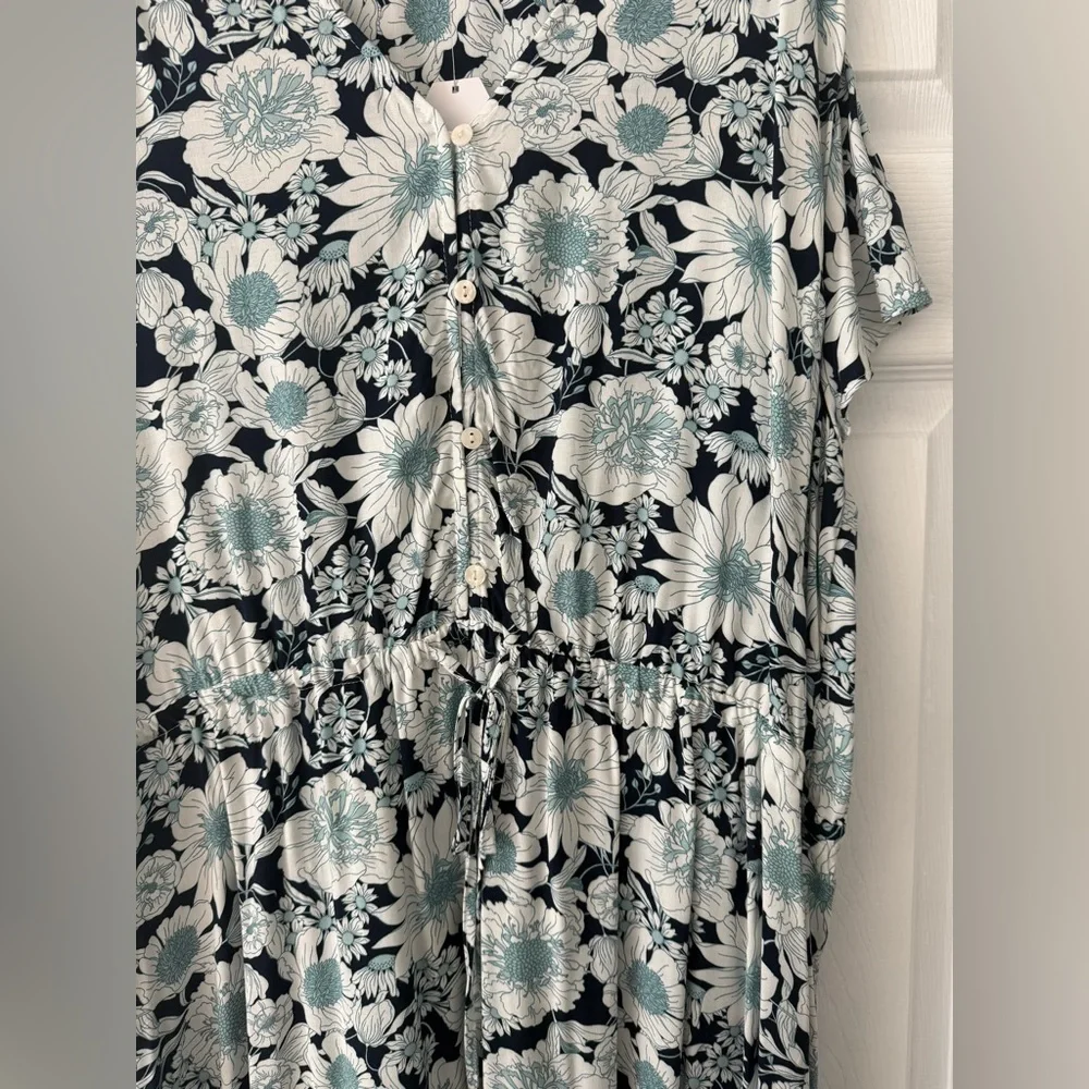 Time and Tru Blue Floral Dress 💙 Size 22/XXXL 🩵 NEW WITH TAGS - Picture 3 of 13